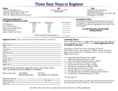 Three Easy Ways to Register Online Fax  • Visit www.Eaturkey.com