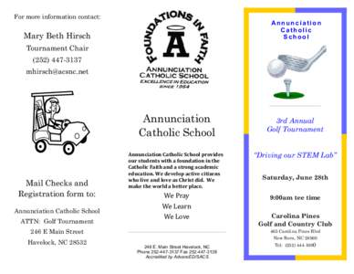 For more information contact:  Annunciation Catholic School