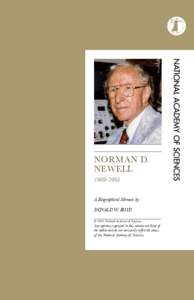Norman D. Newell[removed]A Biographical Memoir by Donald W. Boyd © 2013 National Academy of Sciences