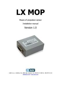LX MOP Means of propulsion sensor Installation manual Version 1.0
