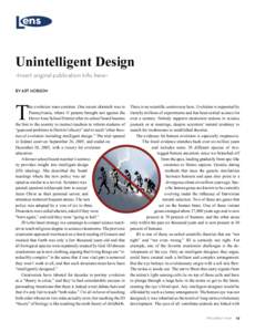Lens Unintelligent Design <Insert original publication info. here> BY ART HOBSON  T