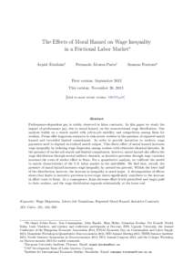 The Effects of Moral Hazard on Wage Inequality in a Frictional Labor Market∗ ´ ad Abrah´ ´ Arp´ am†