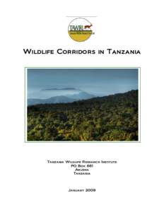 Wildlife Corridors in Tanzania  Tanzania Wildlife Research Institute PO Box 661 Arusha Tanzania
