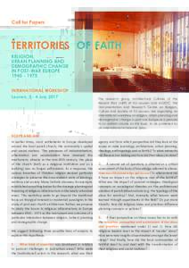 Call for Papers  TERRITORIES OF FAITH RELIGION, URBAN PLANNING AND DEMOGRAPHIC CHANGE