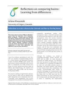 Reflections	
  on	
  comparing	
  basins:	
   Learning	
  from	
  differences	
  	
  	
   	
     	
   	
  