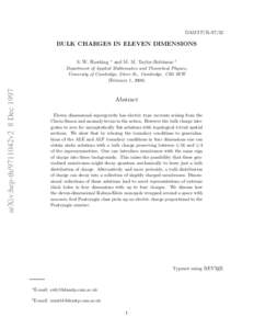 DAMTP/RBULK CHARGES IN ELEVEN DIMENSIONS S. W. Hawking  ∗