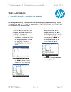 HP Prime Technology Corner 4  The Practice of Statistics for the AP Exam, 5e Section 1-3, P. 63
