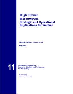 High Power Microwaves: Strategic and Operational Implications for Warfare