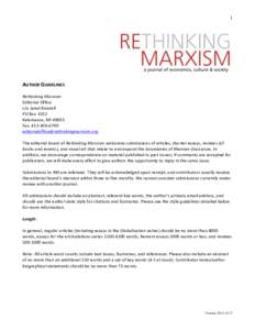 1  AUTHOR	
  GUIDELINES	
  	
     Rethinking	
  Marxism	
  	
   Editorial	
  Office	
  