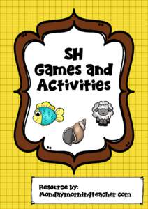 SH Games and Activities Resource by: Mondaymorningteacher.com