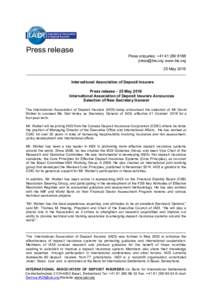 Press release  Press enquiries: +www.bis.org  25 May 2016