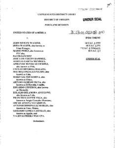 UNITED STATES DISTRICT COURT  UNDER SEAL DISTRICT OF OREGON PORTLAND DIVISION