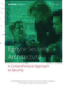 Whitepaper  Egnyte Security Architecture A Comprehensive Approach to Security