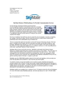 Microsoft Word - SkyMate Earthrace release[removed]doc