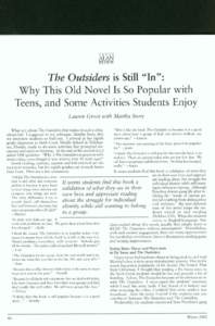 ALAN v29n1 - The Outsiders is Still 