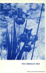 THE SIBERIAN IRIS  Property of The Society for Siberian Irises 1