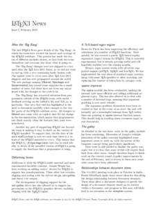 LATEX3 News Issue 7, February 2012 After the ‘Big Bang’  A TeX-based regex engine