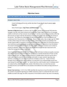 Lake Tahoe Basin Management Plan Revision
