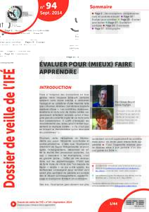 94  Dossier de veille de l’IFÉ n° Sept. 2014