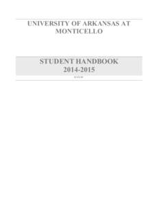 UNIVERSITY OF ARKANSAS AT MONTICELLO STUDENT HANDBOOK18