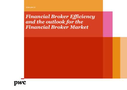 www.pwc.ie  Financial Broker Efficiency and the outlook for the Financial Broker Market