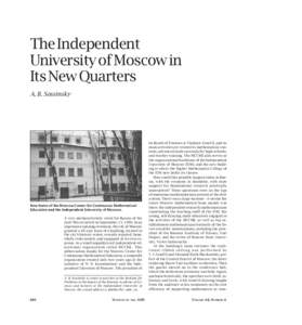 Education / Nikolay Konstantinov / Cathleen Synge Morawetz / Yury Osipov / Math in Moscow / Independent University of Moscow / Academia / Mathematics