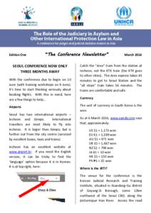~1~  Edition One “The Conference Newsletter”