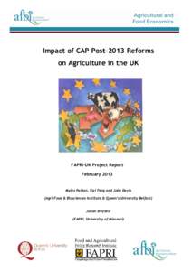 Impact of CAP Post-2013 Reforms on Agriculture in the UK FAPRI-UK Project Report February 2013