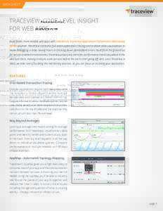 DATASHEET  TRACEVIEW: CODE-LEVEL INSIGHT FOR WEB APPS Build faster, more reliable web apps with SolarWinds TraceView Application Performance Monitoring (APM) solution. TraceView combines full-stack application tracing an