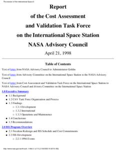 The mission of the International Space S