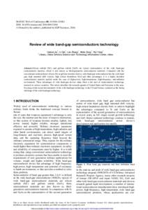 MATEC Web of Conferences 4 0,  ) DOI: m atecconf0 6  C Owned by the authors, published by EDP Sciences, 2016  Review of wide band-gap semiconductors technology