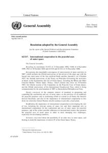 United Nations  General Assembly A/RES[removed]* Distr.: General