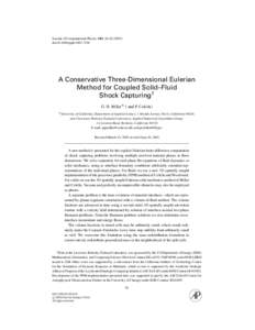A Conservative Three-Dimensional EulerianMethod for Coupled Solid–FluidShock Capturing