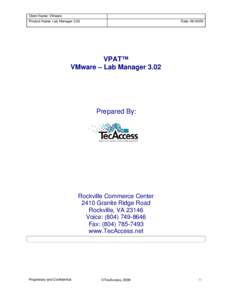 Lab Manager 3.02 VPAT: VMware, Inc.