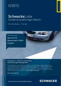 II/2013 SchwackeListe Sonderausstattungen Band I Pkw Alfa Romeo - Porsche