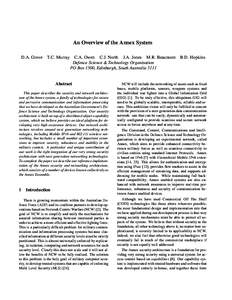 An Overview of the Annex System D.A. Grove T.C. Murray  C.A. Owen C.J. North J.A. Jones M.R. Beaumont