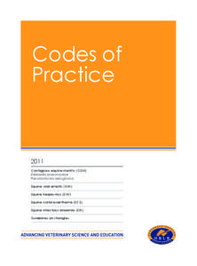 Codes of Practice 2011 Contagious equine metritis (CEM) Klebsiella pneumoniae