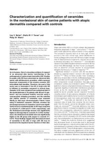 Characterization and quantification of ceramides in the nonlesional skin of canine patients with atopic dermatitis compared with controls