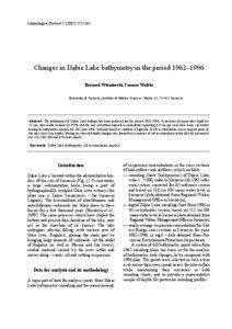 Limnological Review[removed]–262  Changes in Dąbie Lake bathymetry in the period 1962–1996