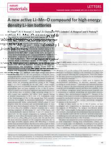 A new active Li–Mn–O compound for high energy density Li-ion batteries