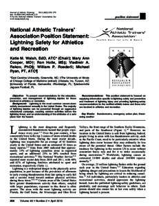 Journal of Athletic Training 2013;48(2):258–270 doi:  Ó by the National Athletic Trainers’ Association, Inc www.natajournals.org