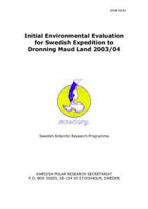 DNRInitial Environmental Evaluation for Swedish Expedition to Dronning Maud Land