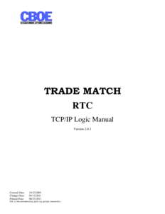 TRADE MATCH RTC TCP/IP Logic Manual VersionCreated Date: