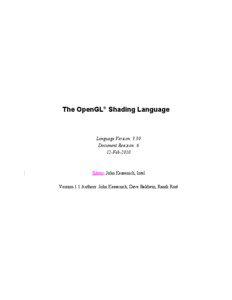 OpenGL / Application programming interfaces / Shading / Video game development / Virtual reality / Shader / GLSL / Shading language / ARB / Computer graphics / Computing / Software