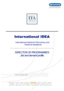www.mercuriurval.dk  International IDEA International Institute for Democracy and Electoral Assistance