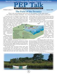 Special Edition ***** State of the Bays Issue ***** Special Edition  PEP Talk The Newsletter of the Peconic Estuary Program  Volume 2, Issue 3