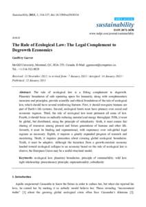 The Rule of Ecological Law: The Legal Complement to Degrowth Economics