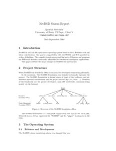 NetBSD Status Report Ignatios Souvatzis University of Bonn, CS Dept., Chair V <> 29th September 2004