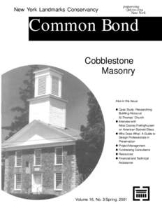 New York Landmarks Conservancy  Common Bond common bond  Cobblestone