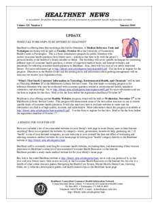 HEALTHNET NEWS  A newsletter for public librarians and others interested in consumer health information services Volume XX Number 2